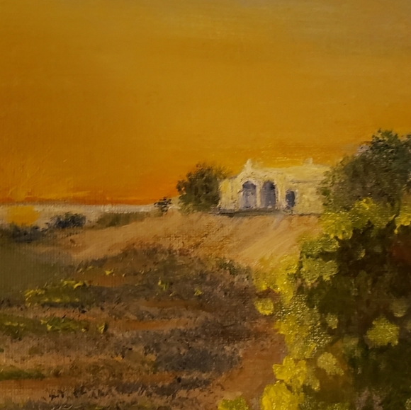 Greece grape farm 🍇landscape original oil painting by me - Picture 2 of 4